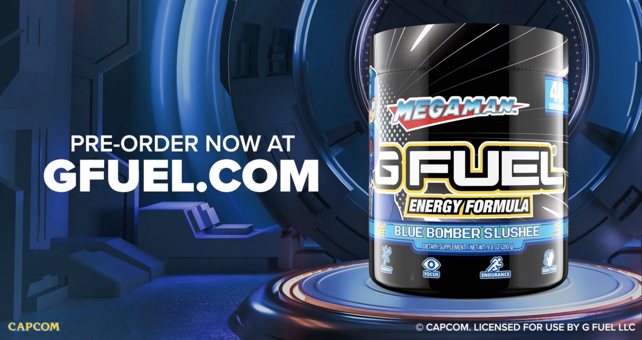G FUEL creates official Mega Man themed energy drink