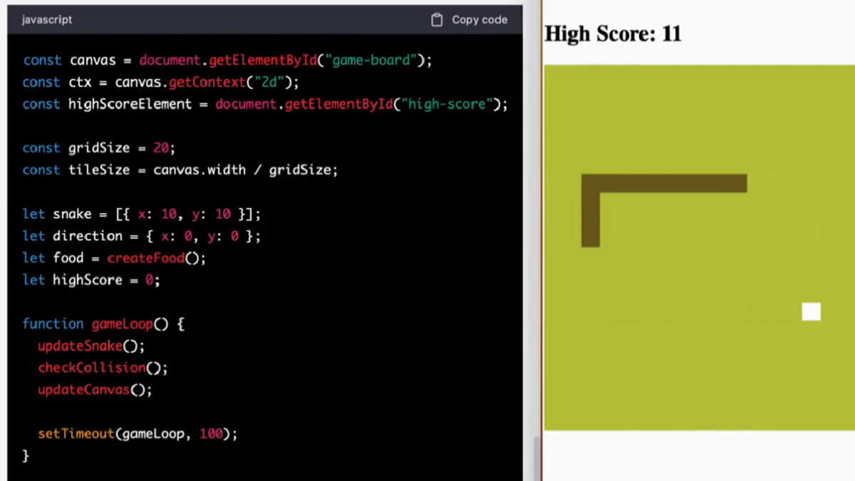 Create a snake game using ChatGPT-4. - DEV Community